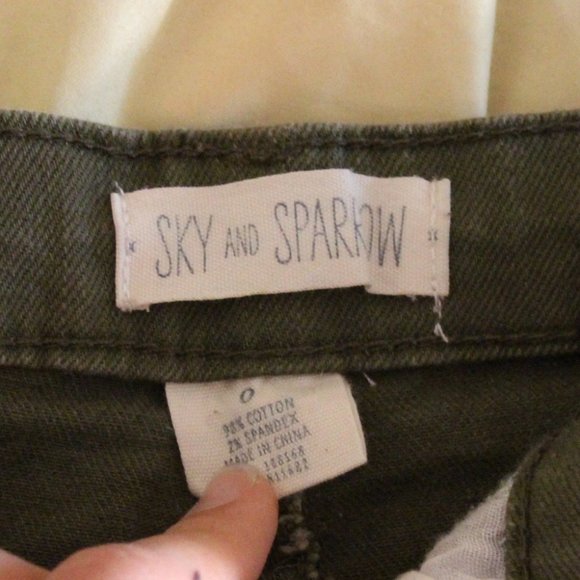 Sky & Sparrow Army Green Mini Skirt - Picture 2 of 6